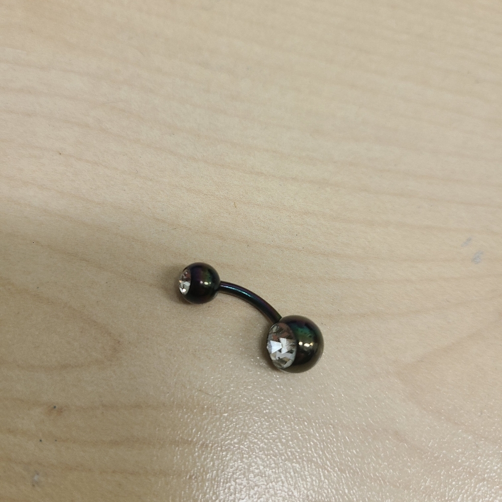 Rainbow black metal Navel Piercing